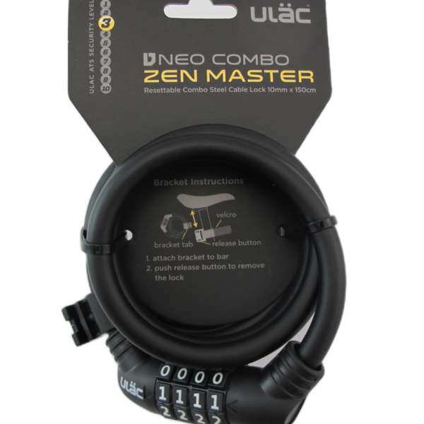 ULAC NEO COMBO ZEN MASTER STEEL CABLE LOCK 10MM X 150CM