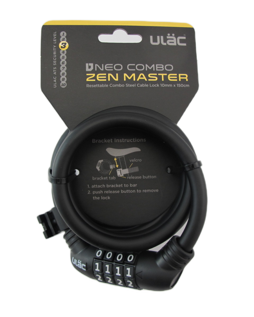 ULAC NEO COMBO ZEN MASTER STEEL CABLE LOCK 10MM X 150CM